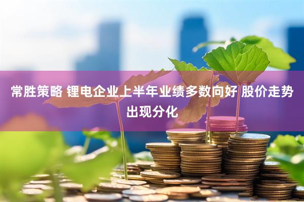 常胜策略 锂电企业上半年业绩多数向好 股价走势出现分化
