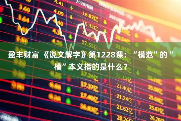 盈丰财富 《说文解字》第1228课：“模范”的“模”本义指的是什么？